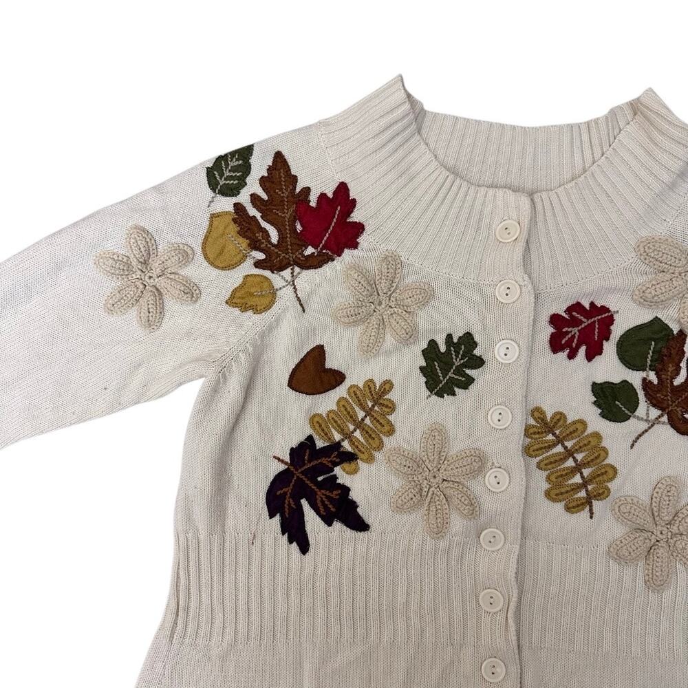 Classic Elements Fall Embroidered Floral Cardigan… - image 6